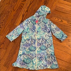 Lilly Pulitzer girls hooded Cooke cover up sz L 8/10